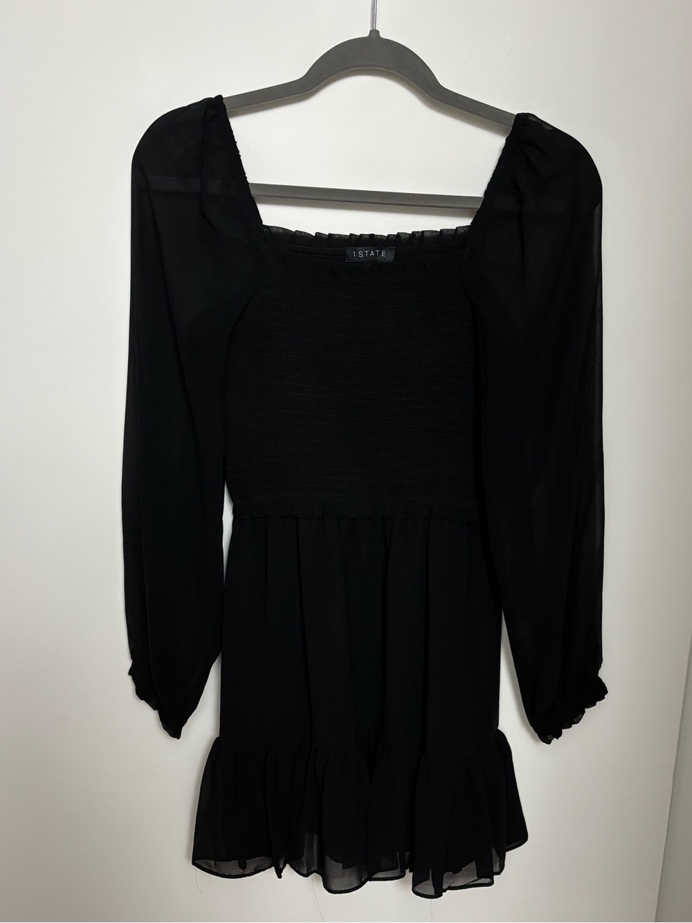 1.STATE Black Smocked Dress Size Medium